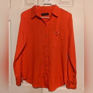 5/$25 Ivanka Trump Tangerine Long Sleeve button-down blouse